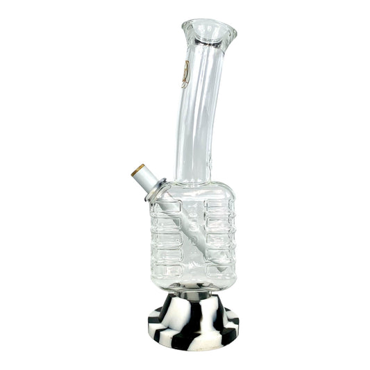 Zebra Microphone Glass Bong 28cm - The Bong Baron